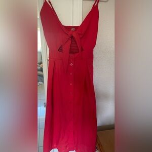Red midi dress